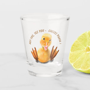 Funny Duck Shot Glass Cheers - Custom Text