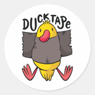 Funny Duck Tape Classic Round Sticker