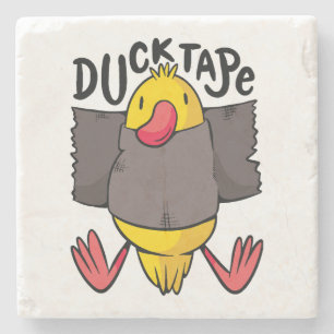 Funny Duck Tape Stone Coaster