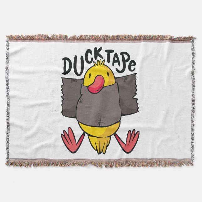 Funny Duck Tape Throw Blanket (Front)