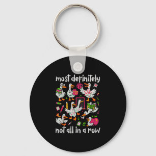 Funny duck teacher educator back to school  keychain