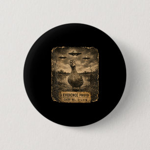 Funny duck ufo evidence photo alien humour  2 inch round button