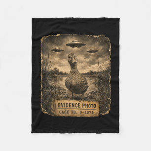 Funny duck ufo evidence photo alien humour fleece blanket