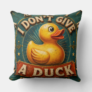 Funny Duck Vintage Farmhouse Bathroom Decor Throw Pillow