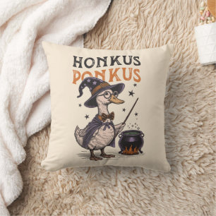 Funny Duck Wizard Honkus Ponkus Vintage Halloween Throw Pillow