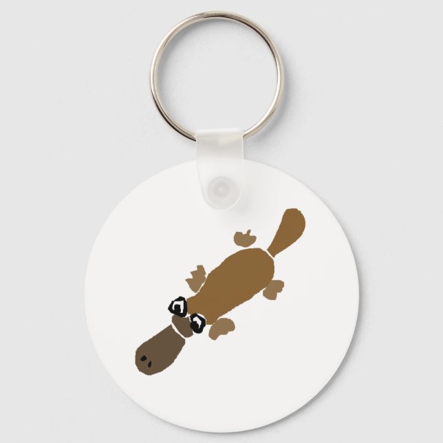 Funny Duckbill Platypus Art Keychain (Front)