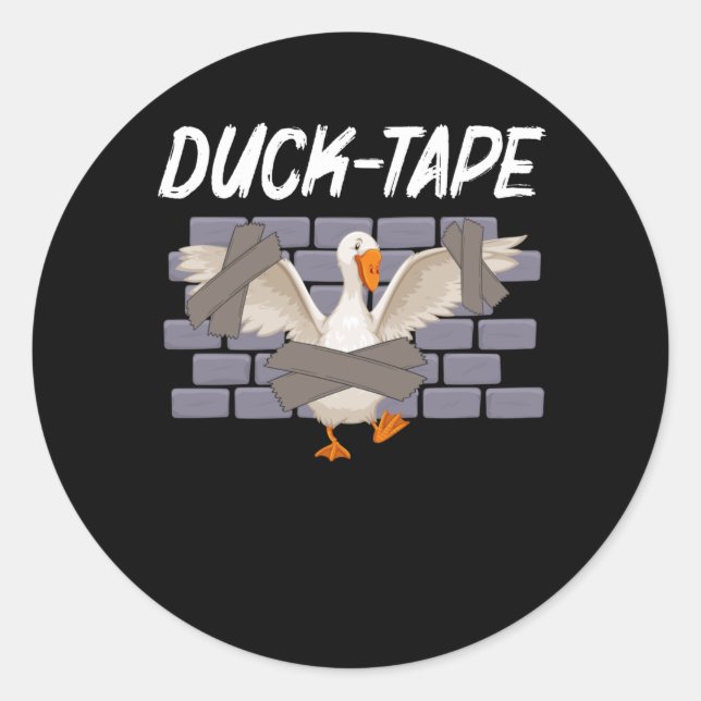 Funny Duct Tape Humour Duck Animal Sarcastic Classic Round Sticker (Front)