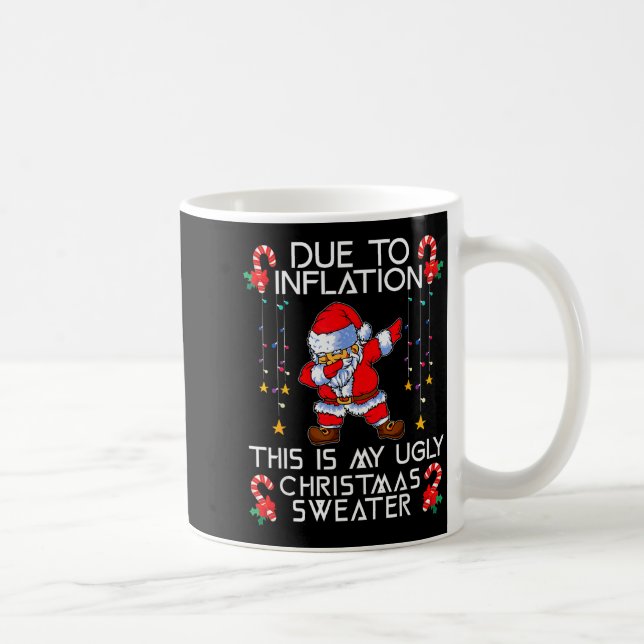 Funny Due To Inflation This Is My Ugly Christmas S Coffee Mug (Right)