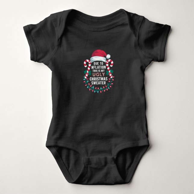 Funny Due to Inflation Ugly Christmas Sweaters (Front)