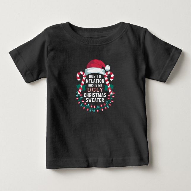 Funny Due to Inflation Ugly Christmas Sweaters (Front)