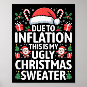 Funny Due To Inflation Ugly Christmas Sweaters Men Poster