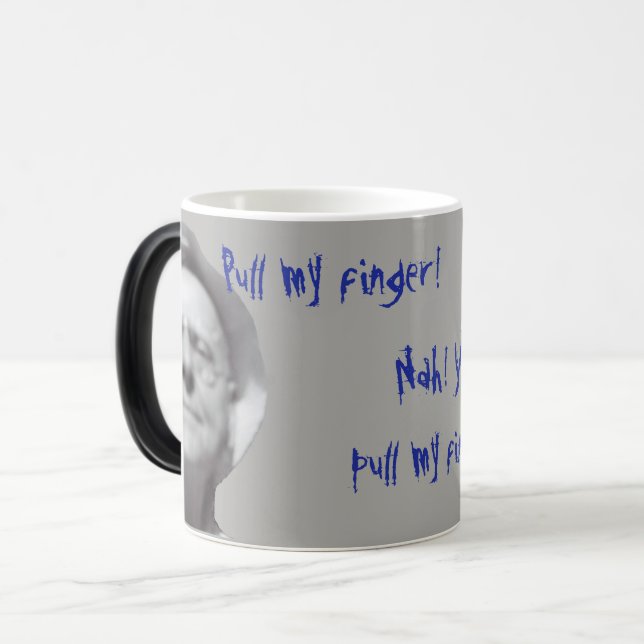 FUNNY DUELING GRANDPAS PULL MY FINGER GRANDPA MAGIC MUG (Front Left)