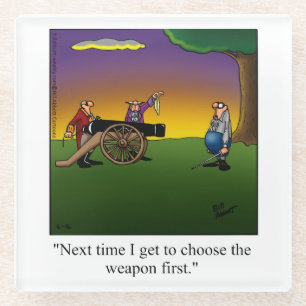 Funny Duelling At Dawn Humour Coaster