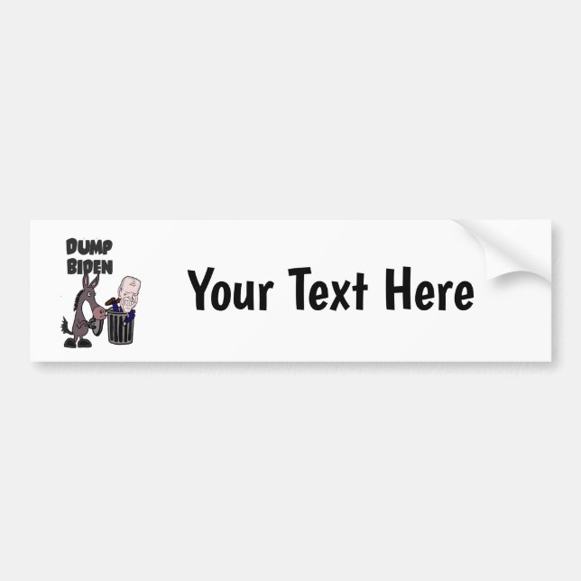 Funny Dump Joe Biden Cartoon Bumper Sticker (Front)