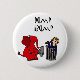 Funny Dump Trump Political Cartoon Art 2 Inch Round Button