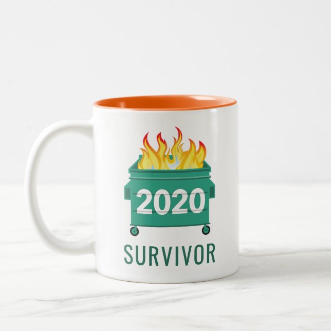 Funny Dumpster Fire 2020 personalized Two-Tone Coffee Mug (Left)