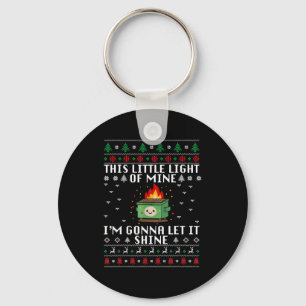 Funny Dumpster Fire Ugly Christmas Sweaters For Me Keychain