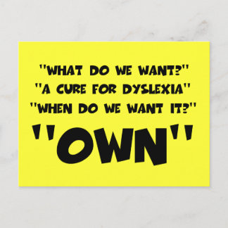 Funny dyslexic postcard