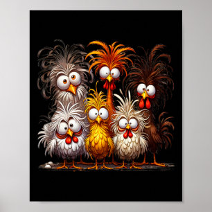 Funny Eagerly Quirky Chicken Art  Poster