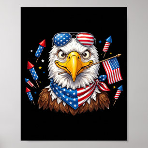 Funny Eagle Aamerican Usa Flag Memorial Day 4th Of Poster