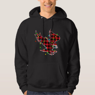 Funny Eagle Christmas Tree Red Plaid Xmas Animals Hoodie