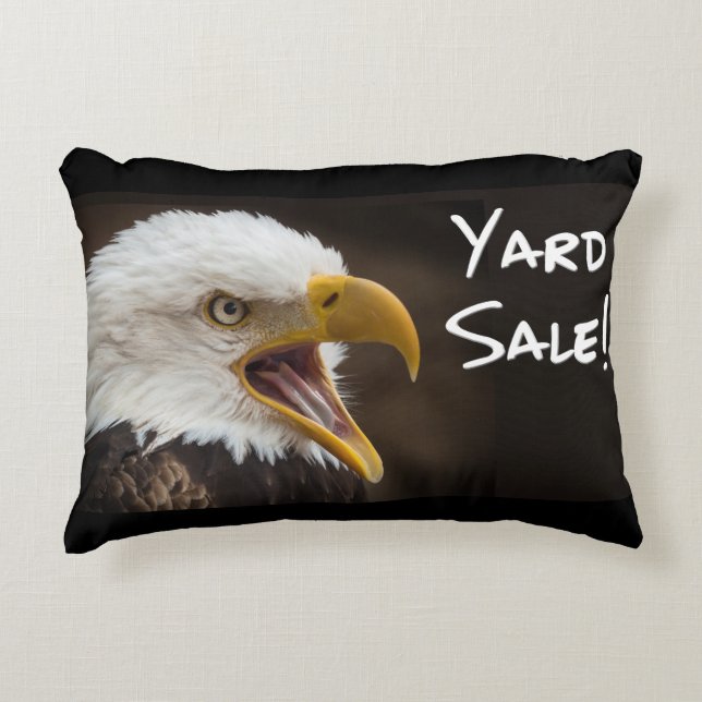 Funny eagle memes with Eagle Yelling Yard Sale! Accent Pillow (Front)