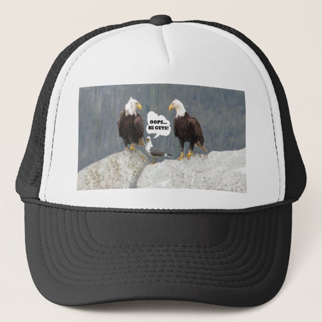 Funny Eagles and Seagull Trucker Hat (Front)