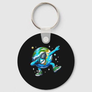 Funny Earth Dab - Earth Day 2024 Kids Boys Dabbing Keychain