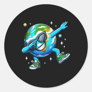 Funny Earth Dab - Earth Day Kids Boys Dabbing Danc Classic Round Sticker