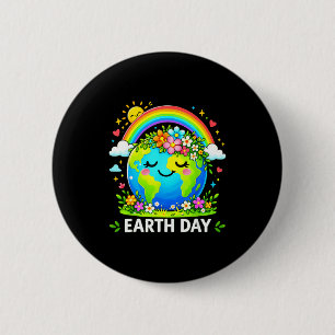 Funny earth day 20256 retro groovy earth day 2 inch round button
