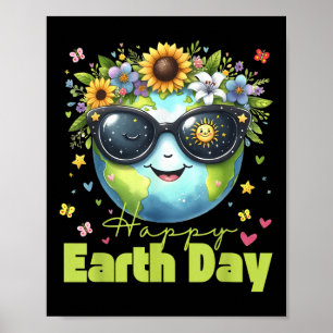 Funny Earth Day 2025 Save The Planet Cute Sungles  Poster