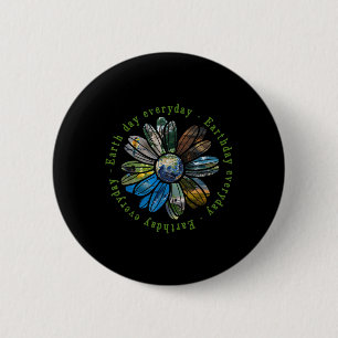 Funny Earth Day Everyday Sunflower Earth Animal Lo 2 Inch Round Button
