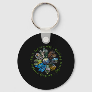 Funny Earth Day Everyday Sunflower Earth Animal Lo Keychain