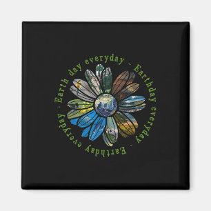 Funny Earth Day Everyday Sunflower Earth Animal Lo Magnet
