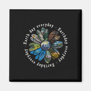 Funny Earth Day Everyday Sunflower Earth Animal Lo Magnet