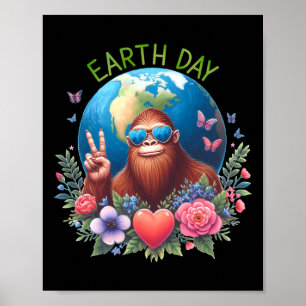 Funny Earth Day Peace Sign Bigfoot Sasquatch Savin
