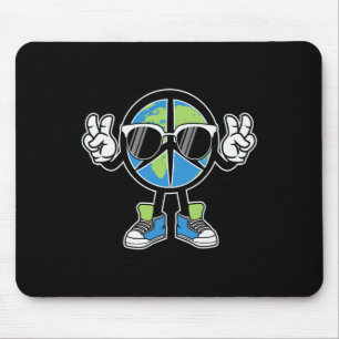 Funny Earth Day Wearing Sungles And Sneakers Havin Mouse Pad