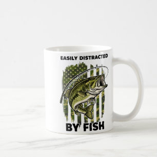 Funny Easily Distracted By Camo B Fish American Fl Coffee Mug