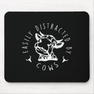 Funny Easily Distracted By Cows Design  Mouse Pad