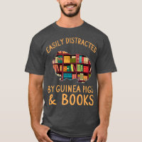 Funny Easily Distracted By Guinea Pigs & Books Lov