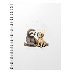 Funny Easily Distracted By Sloths and Dogs T-Shirt Notebook