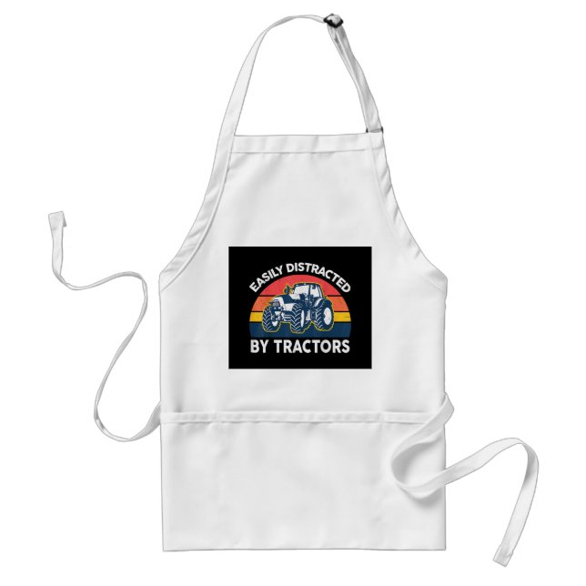 Funny Easily Distracted By Tractors-Shirt Farmer F Standard Apron (Front)