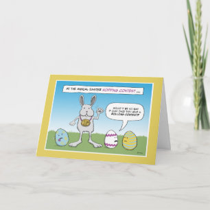 Funny East Bunny Hop to It Holiday Card