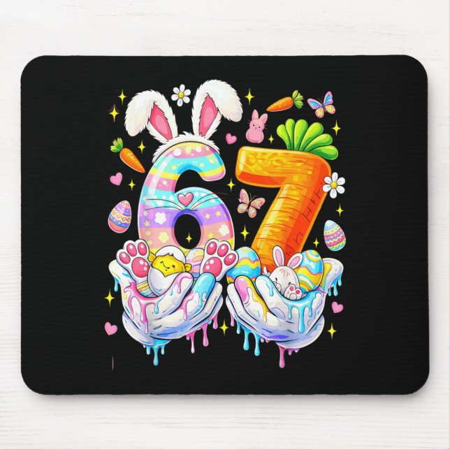Funny Easter 67 Six Seven Bunny Eggs Mem Women Mouse Pad (Front)