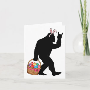 Funny Easter Bigfoot Eggs Costume Bunny Bigfoot Ca Card