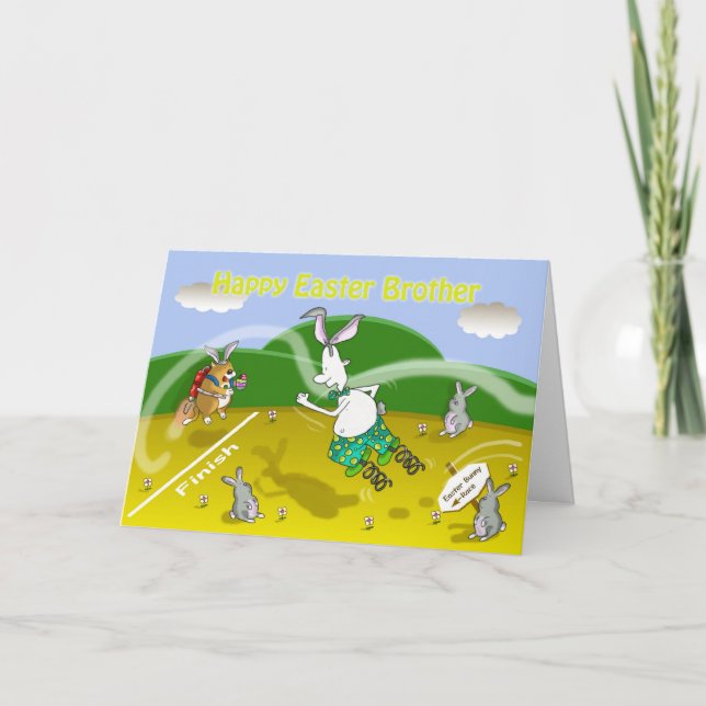 funny easter brother card, Fat cat and Duncan Holiday Card (Front)