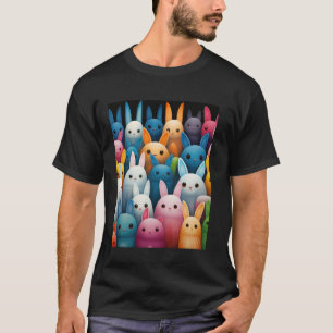 Funny Easter Bunnies Multicolored Design by Daniel T-Shirt