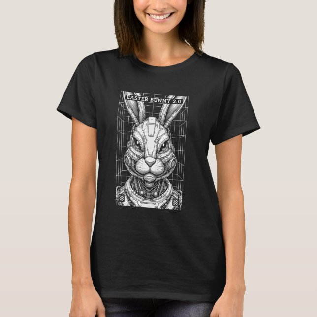 Funny Easter Bunny 2.0 Gamer Robot Cyborg Android  T-Shirt (Front)