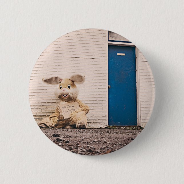 funny easter bunny 2 inch round button (Front)