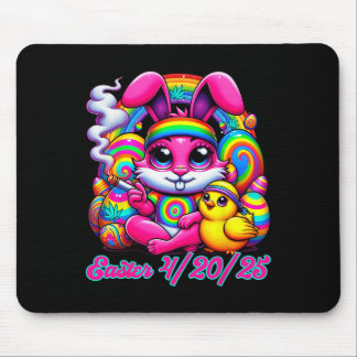 Funny Easter Bunny Chick Smoking  Mouse Pad